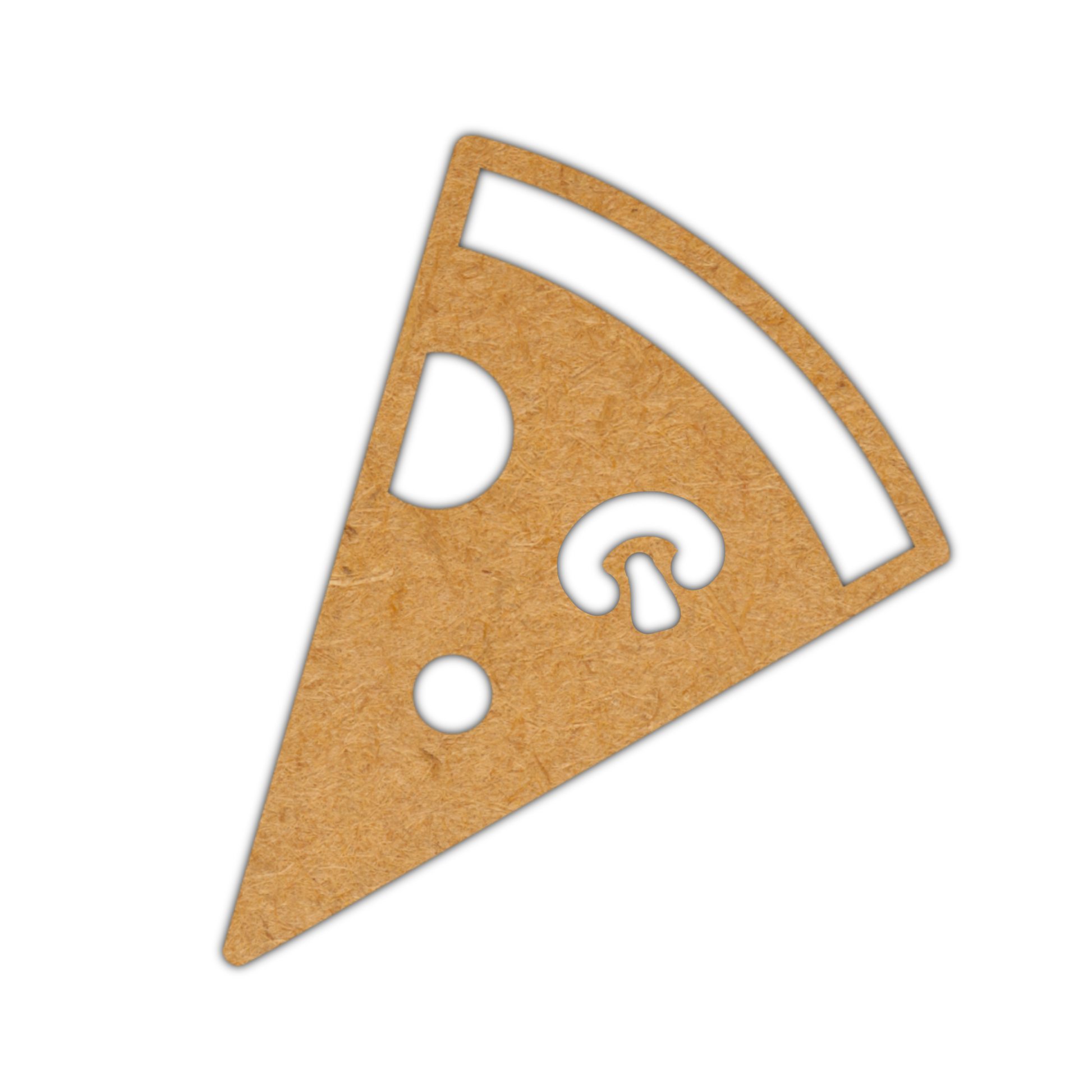Laser cut Mushroom pizza slice on MDF