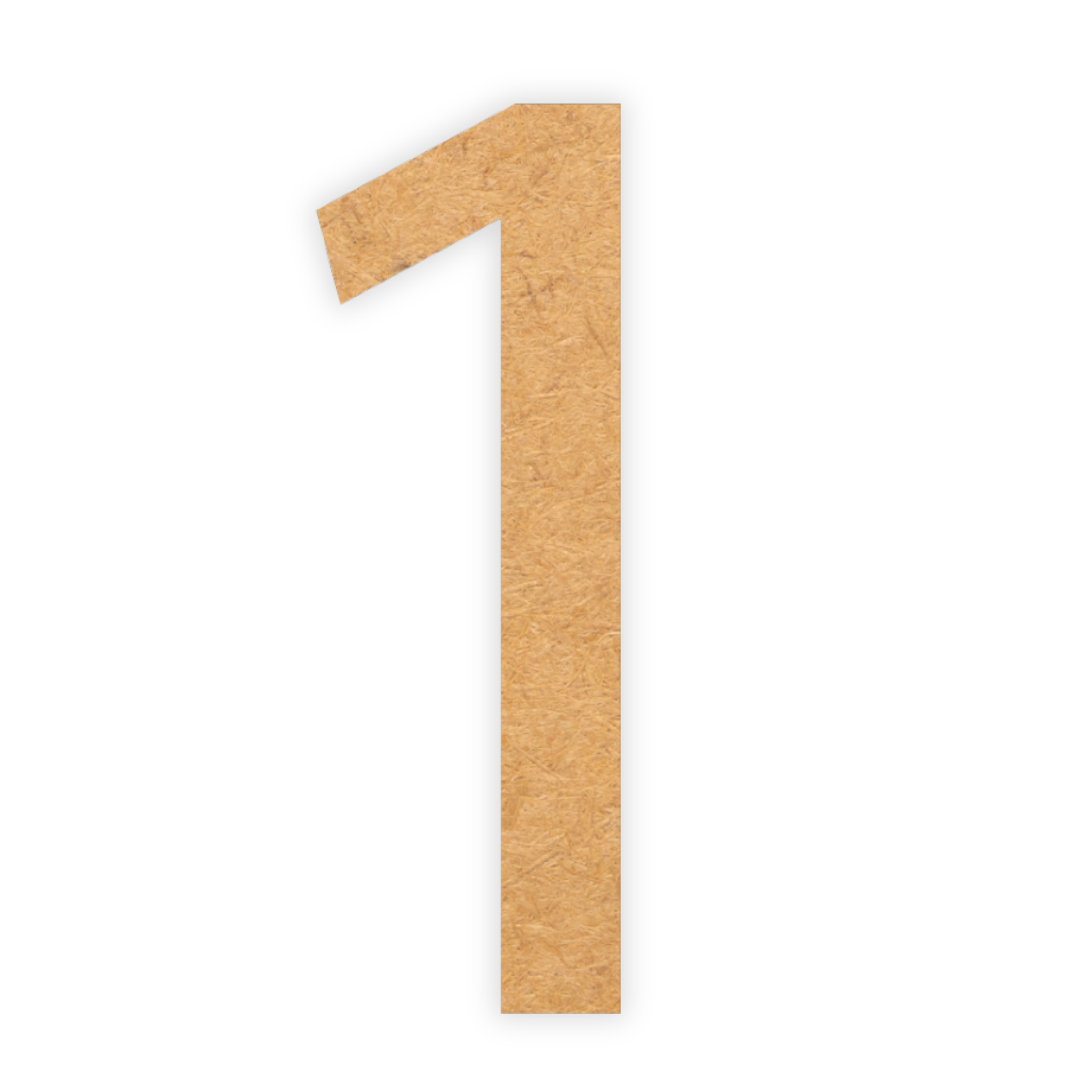 Number 0ne laser wooden cutout