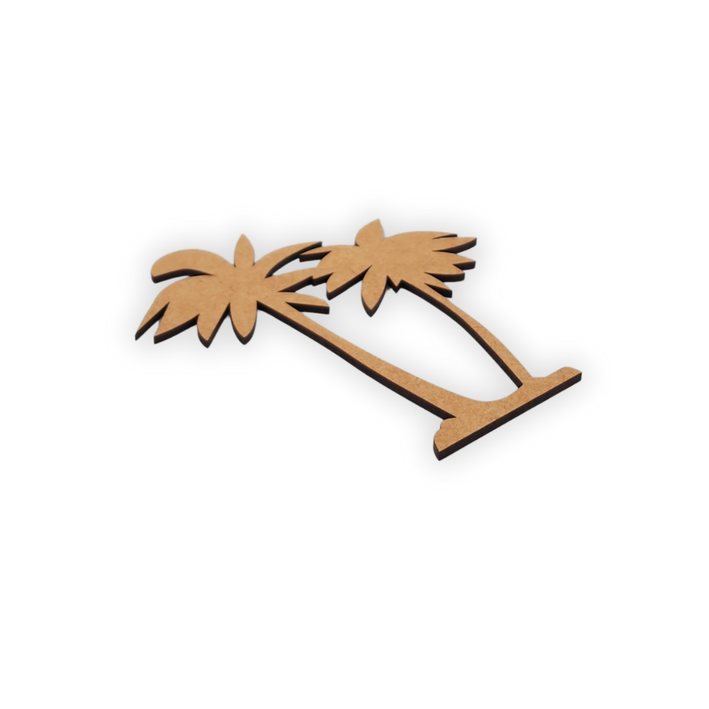 Palm trees wood cutout