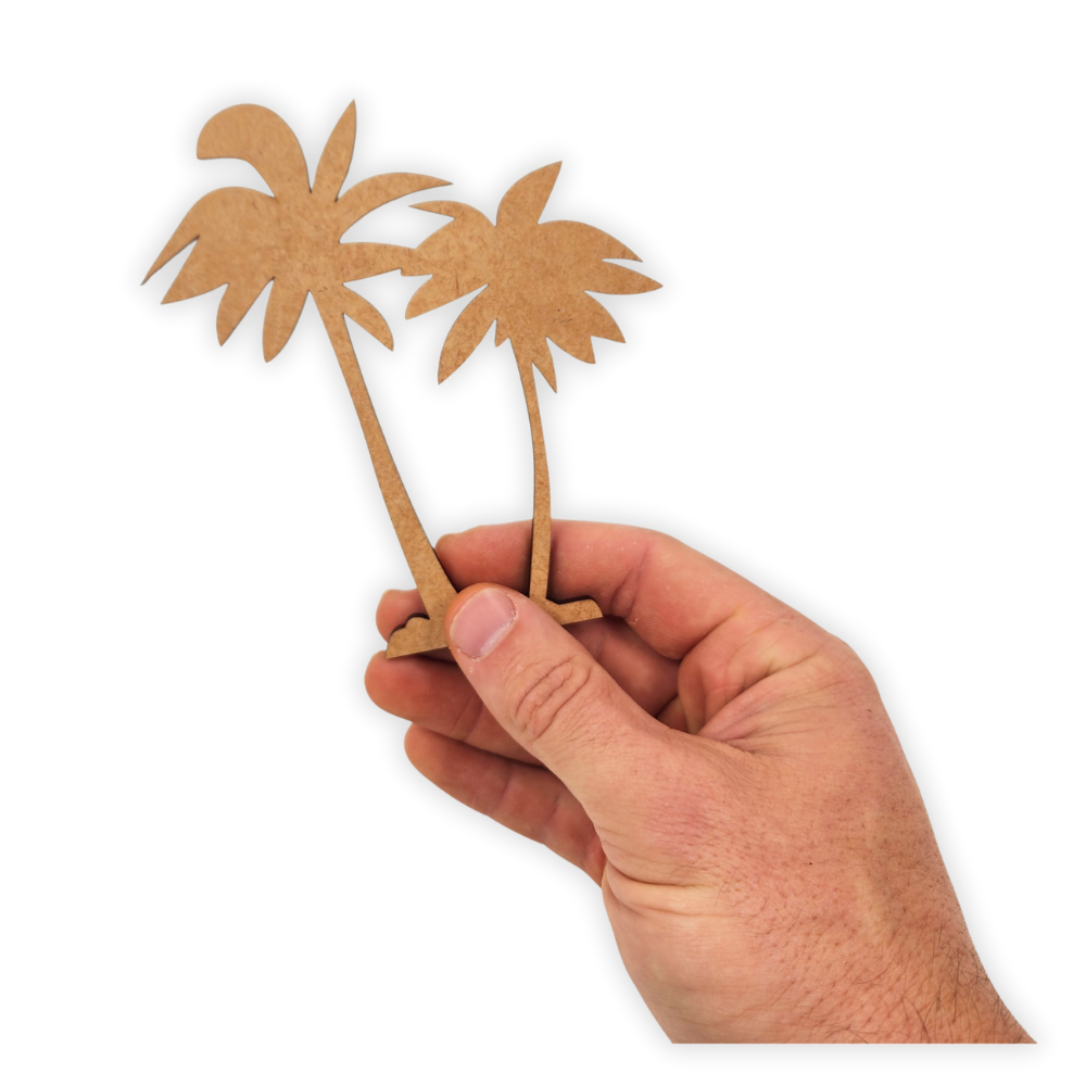 Palm trees wood cutout
