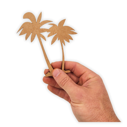 Palm trees wood cutout