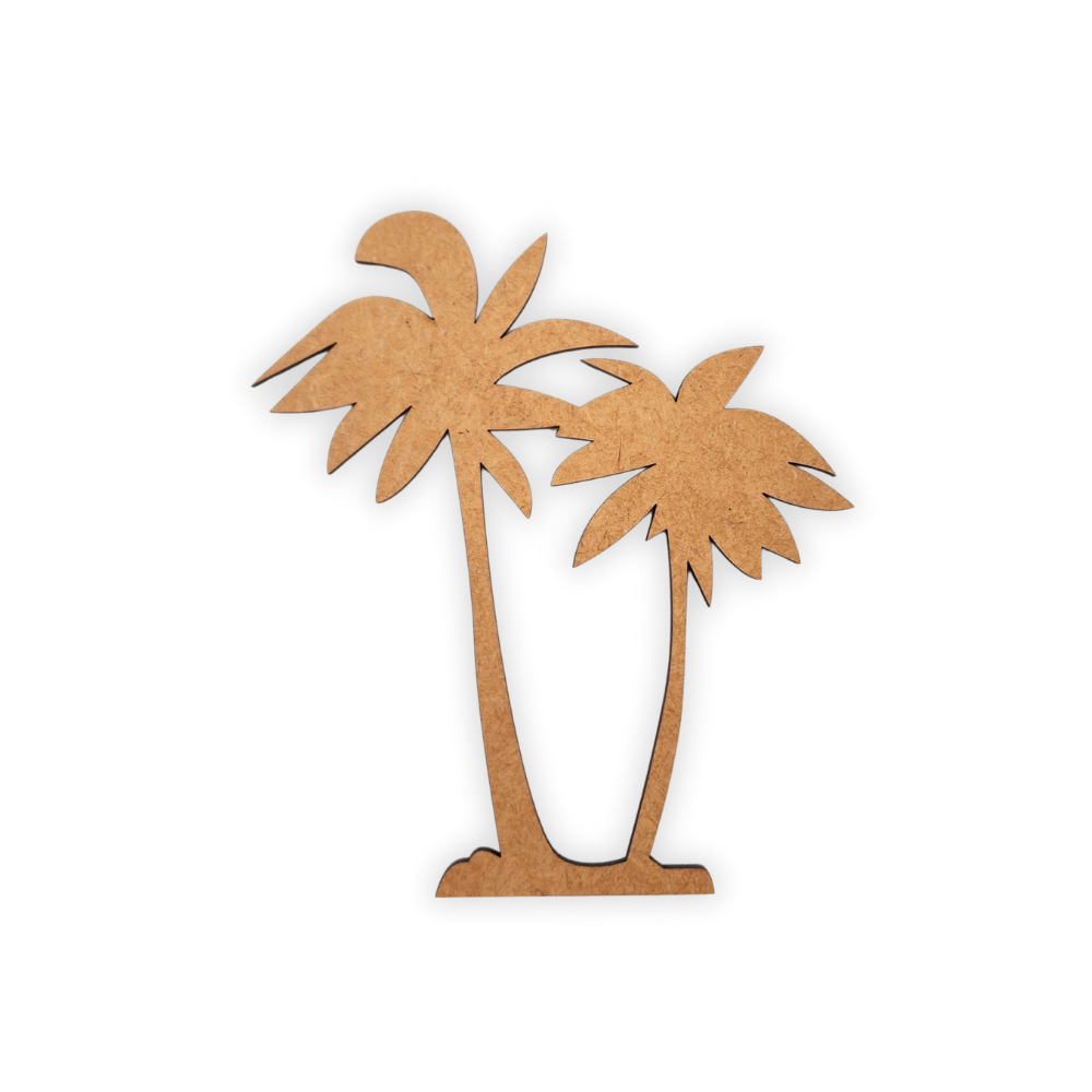 Palm trees wood cutout