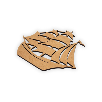 Wooden blank laser cut pirate sailing ship