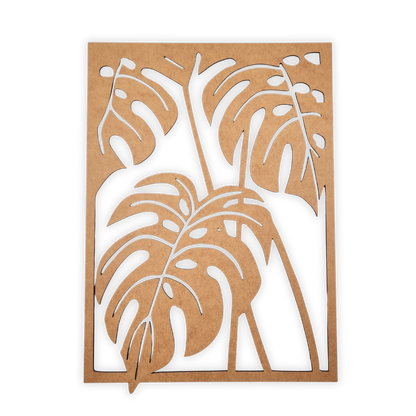 Plant leaf wood artwork cutout