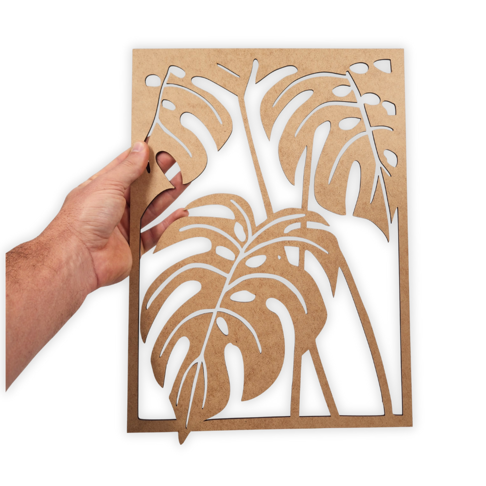 Plant leaf wood artwork cutout
