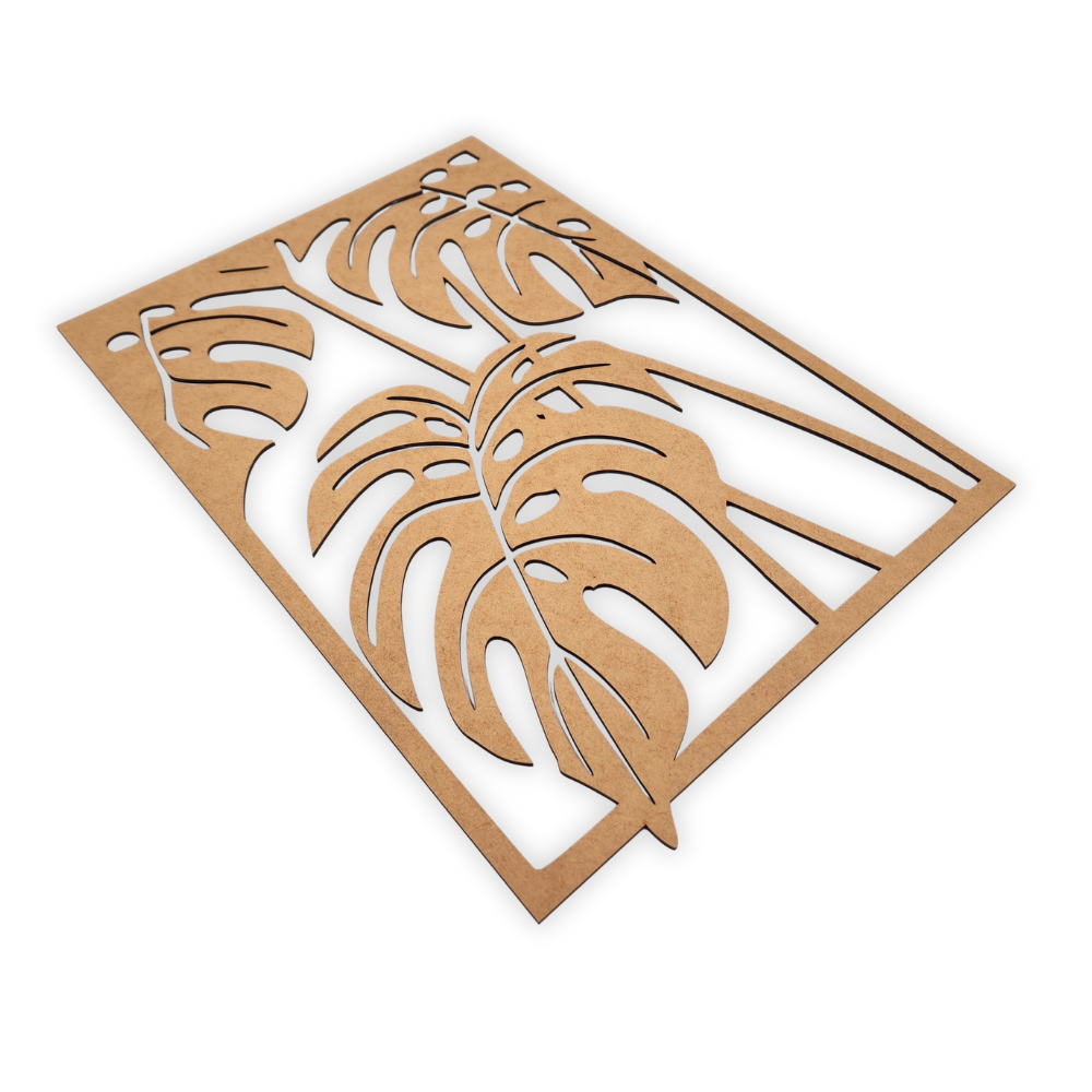 Plant leaf wood artwork cutout