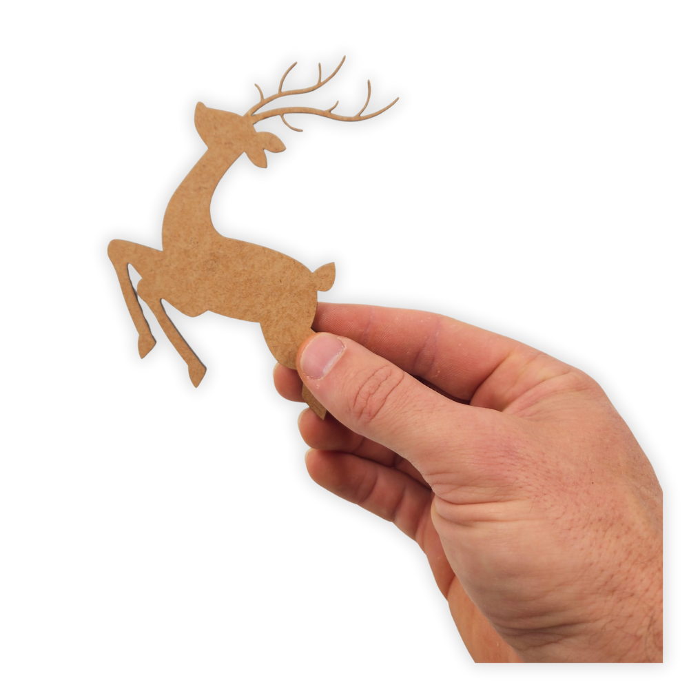 Laser cut wooden Christmas decoration of a reindeer