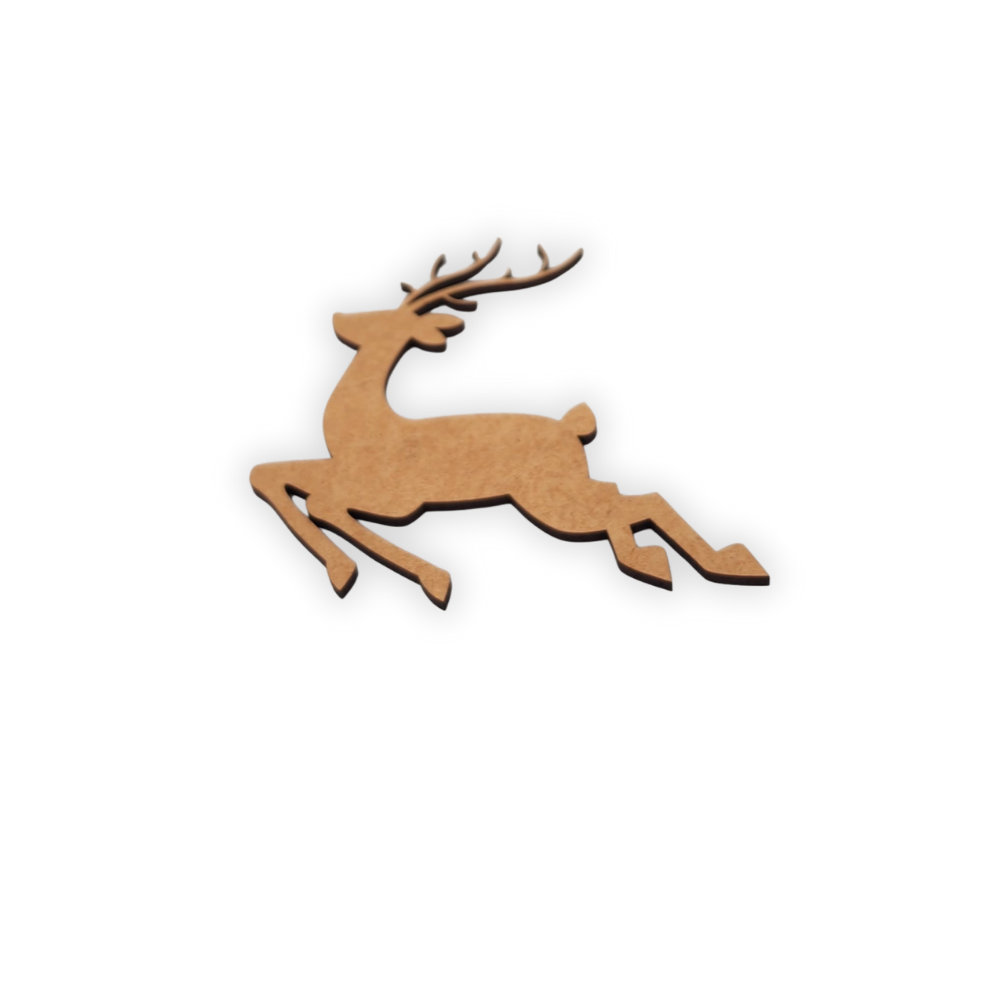 Laser cut wooden Christmas decoration of a reindeer