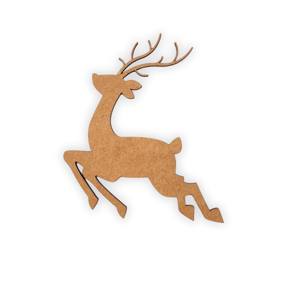 Laser cut wooden Christmas decoration of a reindeer