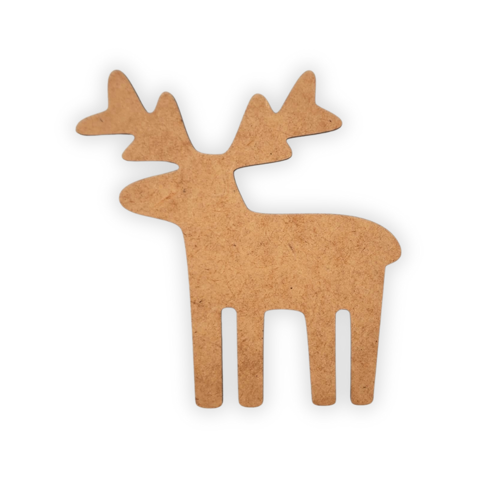 Wooden reindeer-shaped cutout decoration