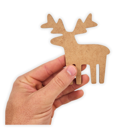 Wooden reindeer-shaped cutout decoration