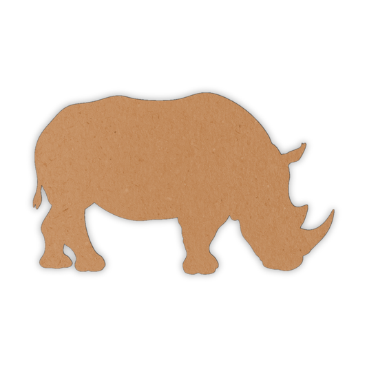White rhino animal wood cutout