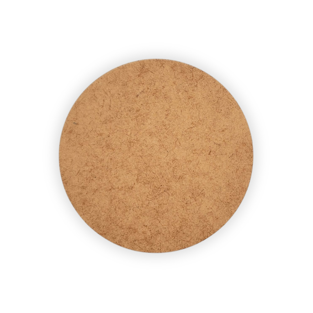 Round wooden blank coaster cutout by the wood lab