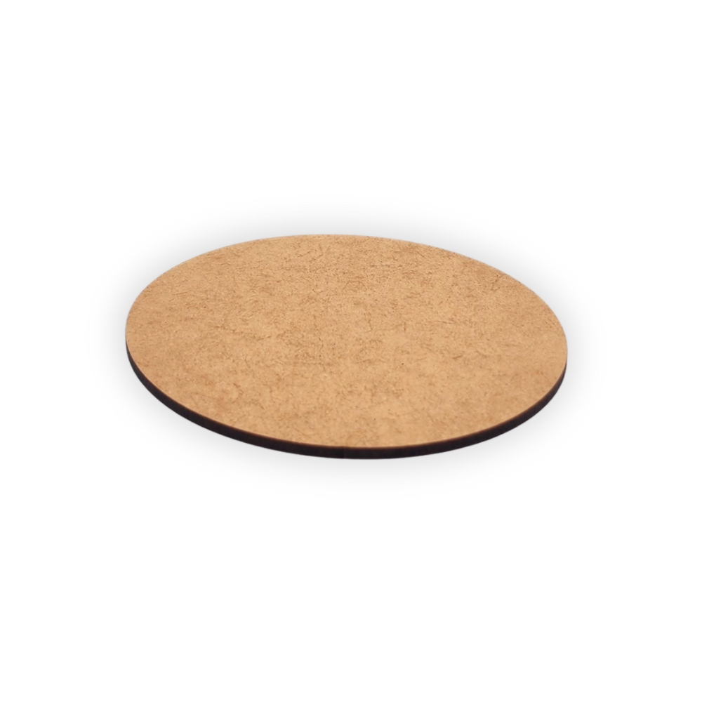 Round wooden blank coaster cutout by the wood lab