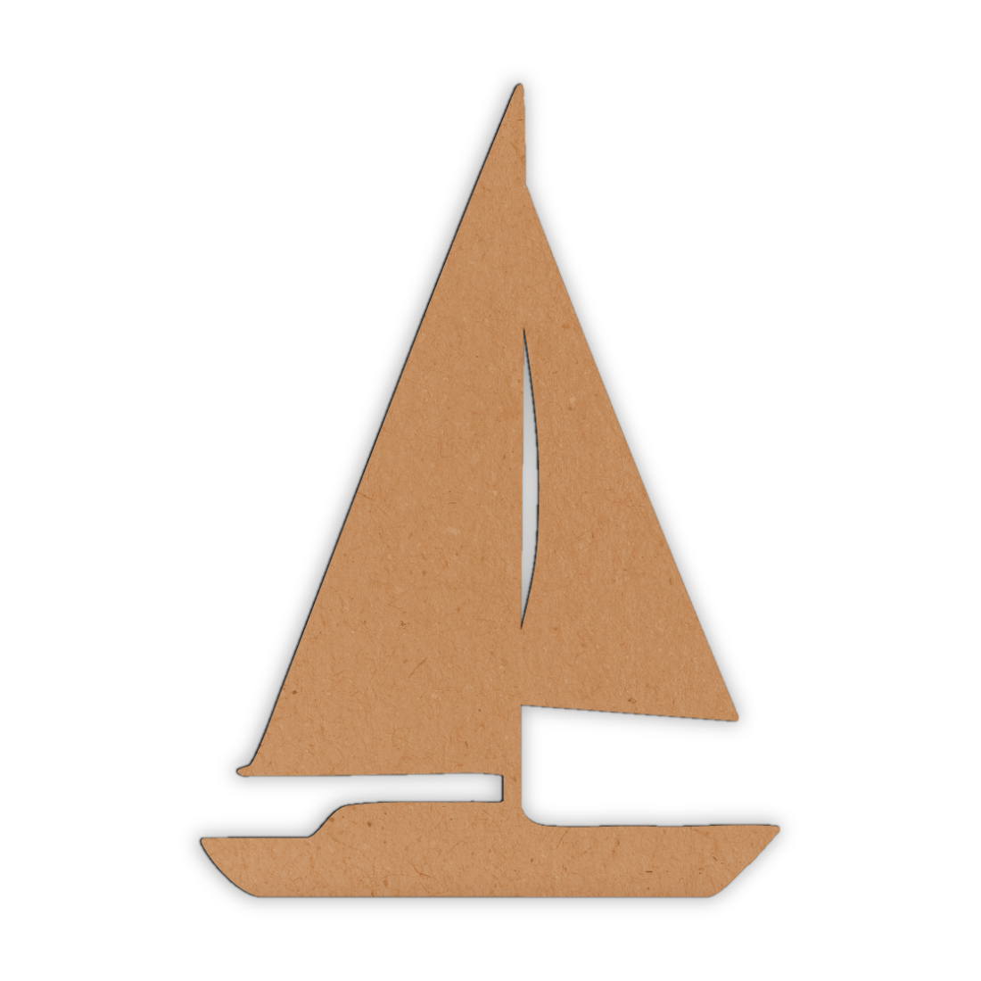 Wooden sail boat cutout