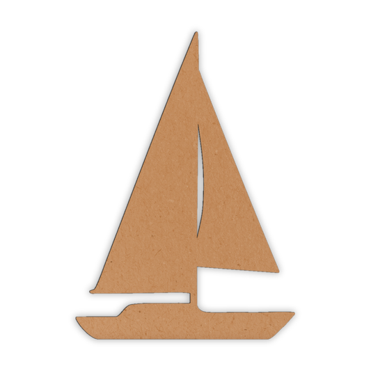 Wooden sail boat cutout