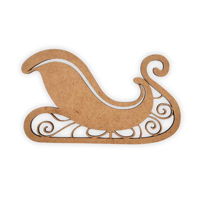 Wooden Santa sleigh Christmas decoration cutout