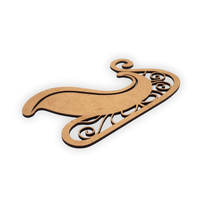 Wooden Santa sleigh Christmas decoration cutout