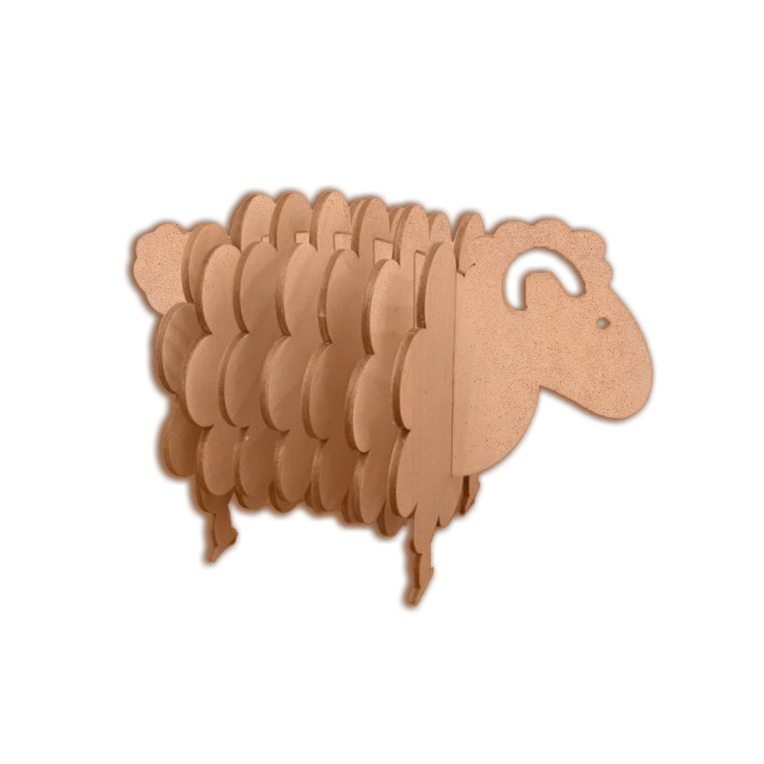 Sheep wooden laser cut self build puzzle