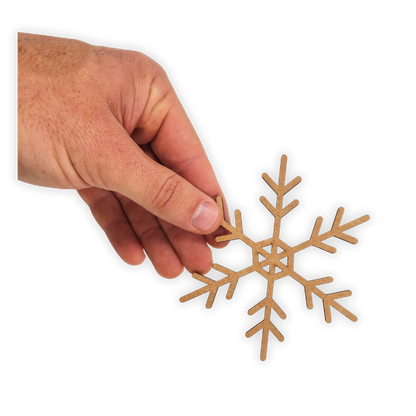 Geometric wooden snowflake for Christmas