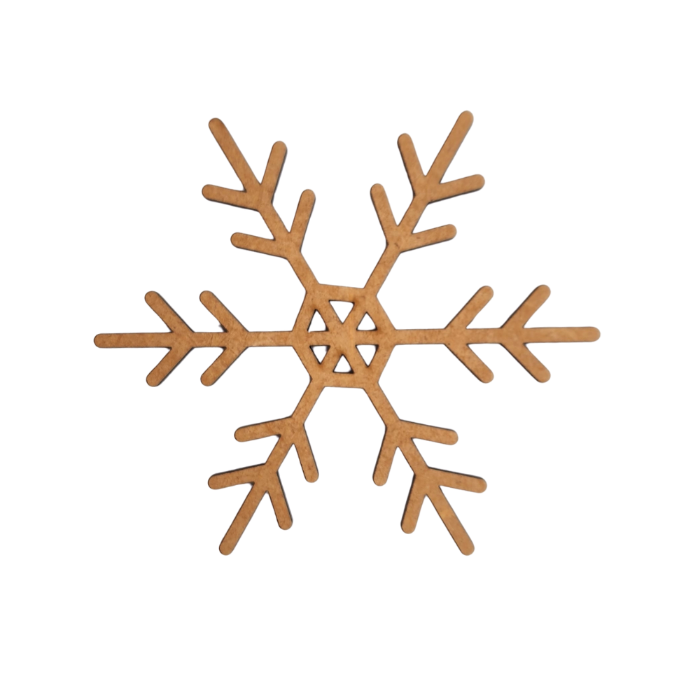Geometric wooden snowflake for Christmas