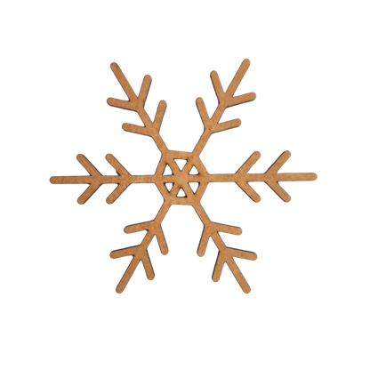 Geometric wooden snowflake for Christmas