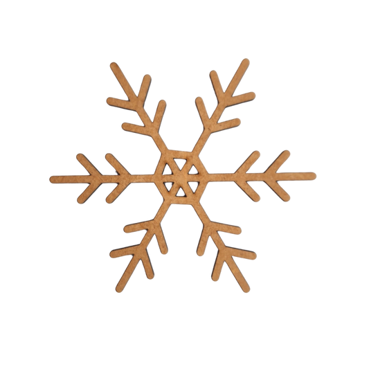 Geometric wooden snowflake for Christmas
