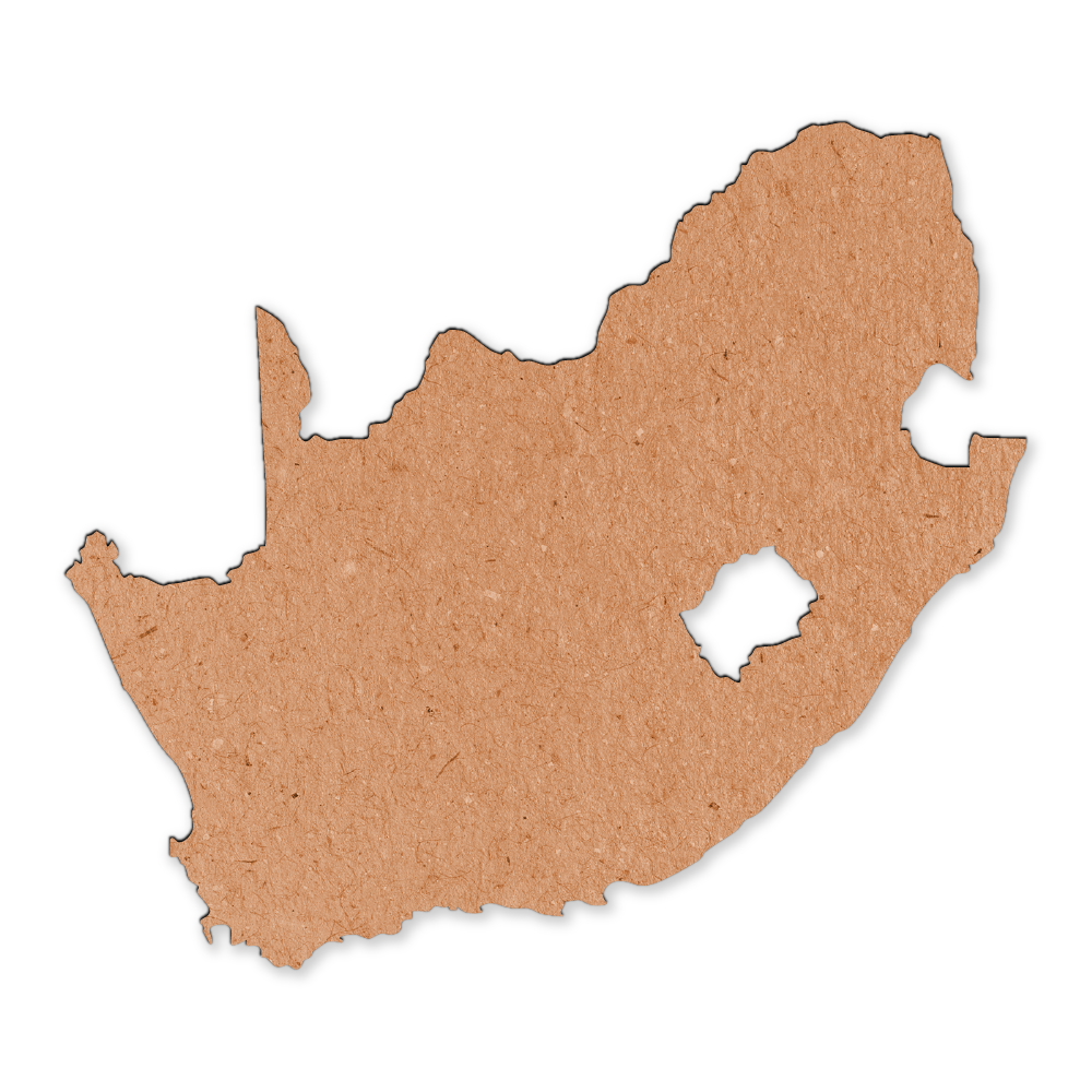 South Africa wood cutout map