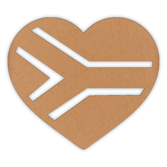 South Africa flag in a heart shape wood cutout