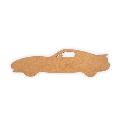 Porsche sports car wood cutout