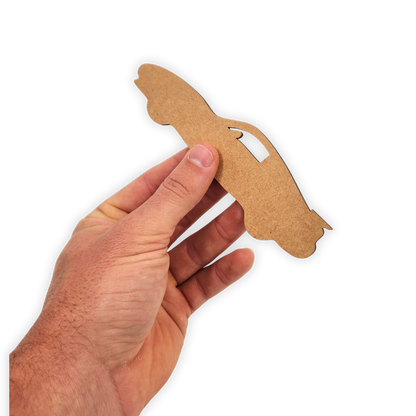 Porsche sports car wood cutout