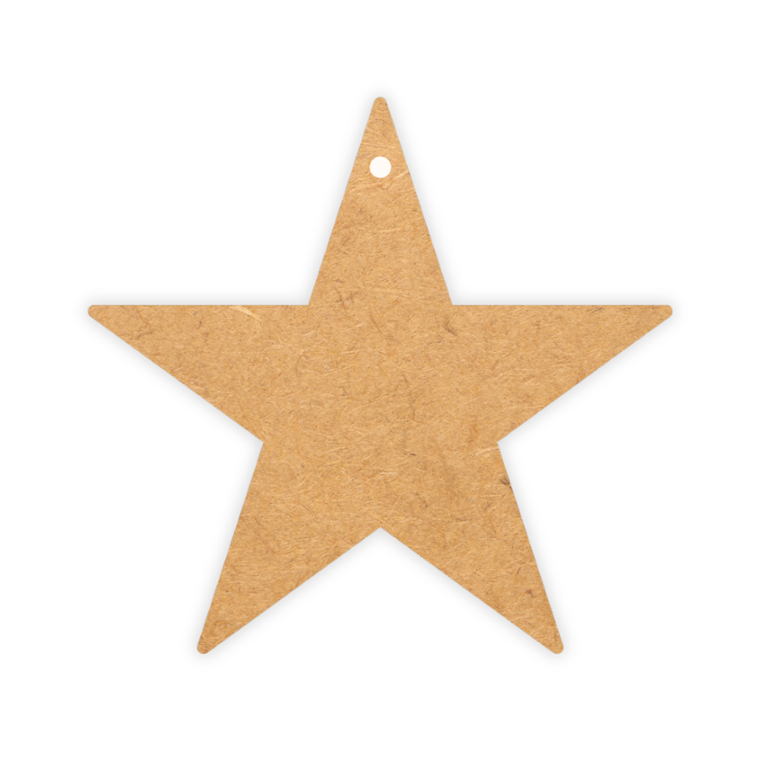 Star shaped wood gift tag