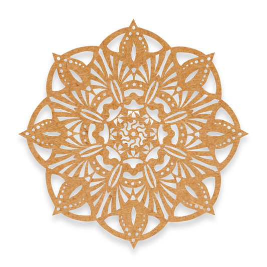 our striped flower mandala blank is intricately cut from 3mm MDF wood