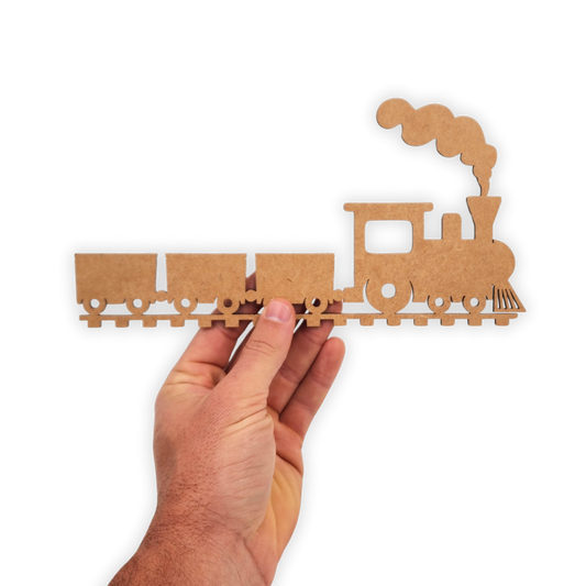 Steam Train MDF wood cutout