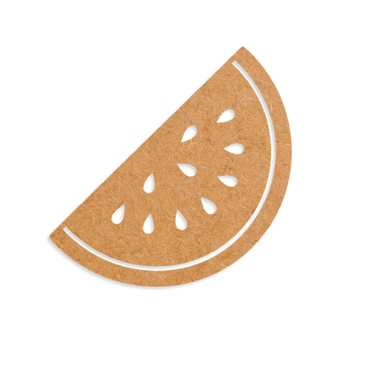 Our watermelon slice blank is intricately cut from 3mm MDF wood