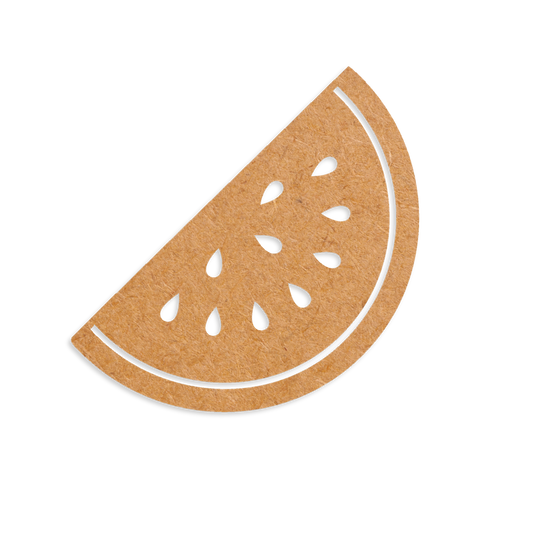 Our watermelon slice blank is intricately cut from 3mm MDF wood