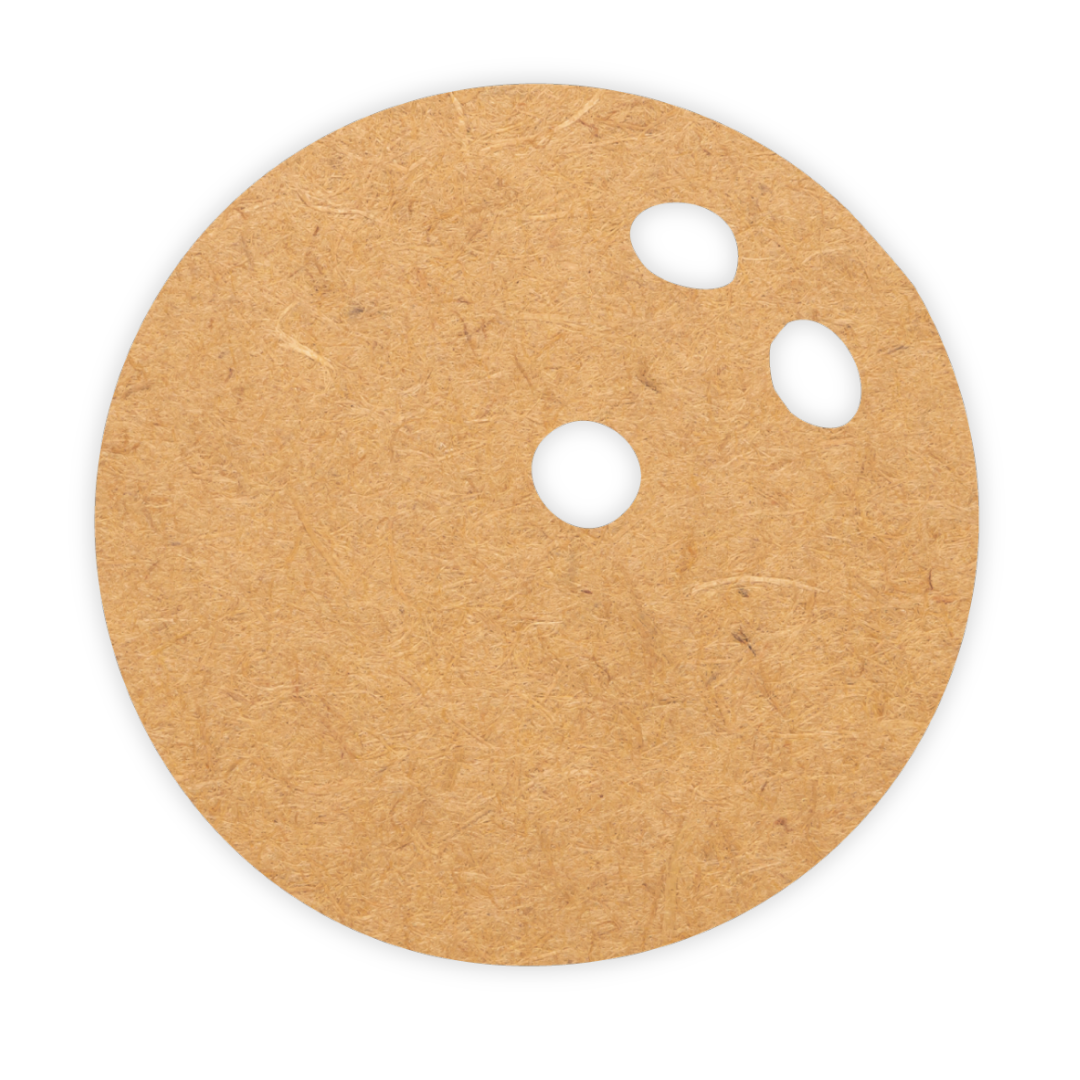 Wooden blank cutout of a bowling ball