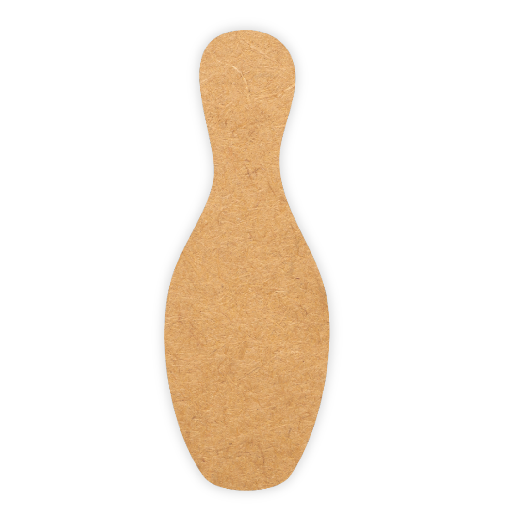 Wooden skittle shape cutout
