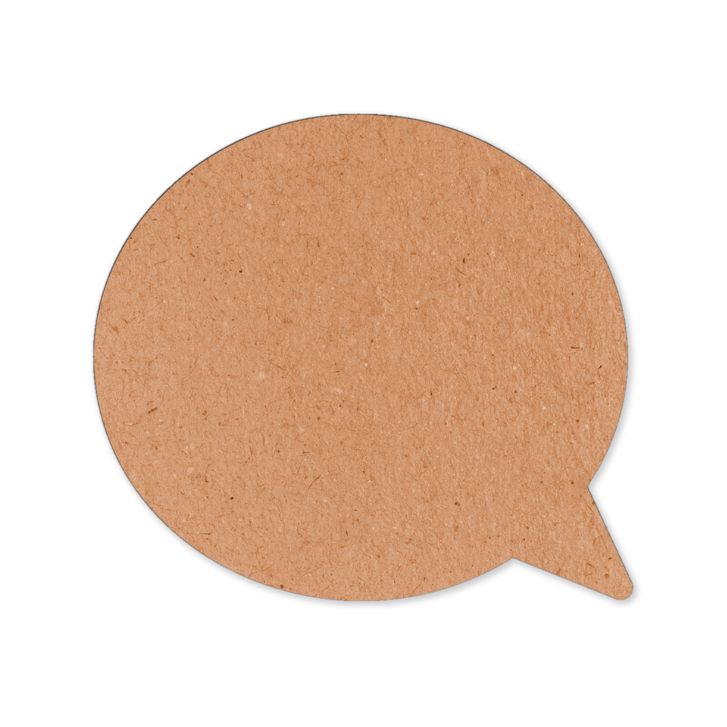 Round wooden speech bubble wood cutout