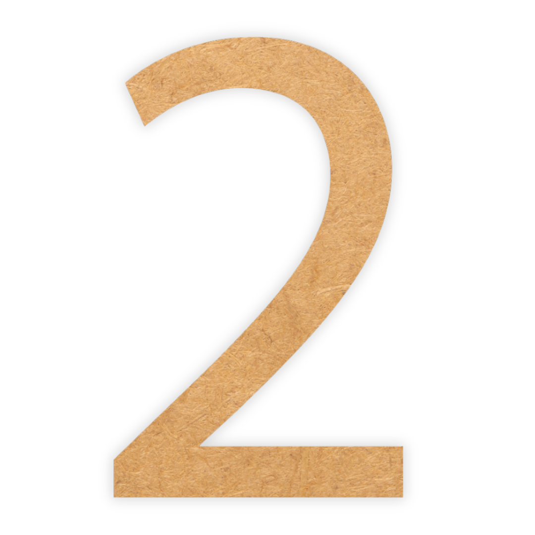 Letter 2 wooden cutout