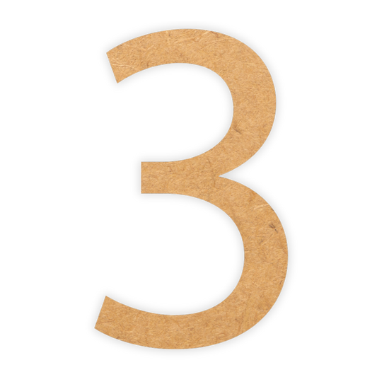 Letter 3 wooden cutout