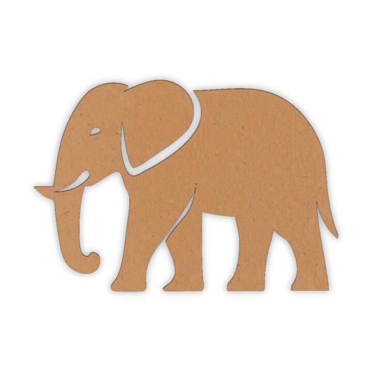 Wooden African elephant craft cutout