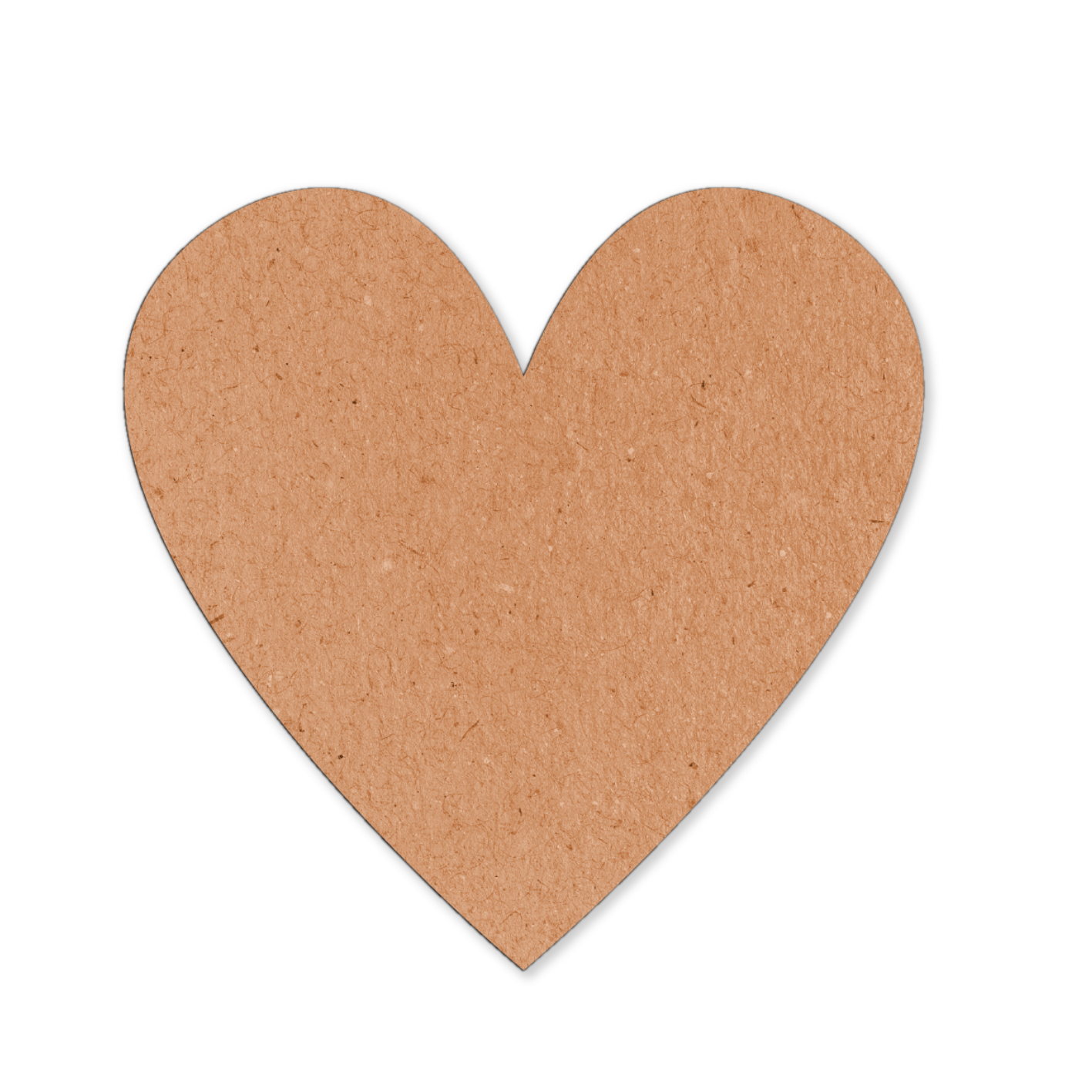 Laser machine cutout of a wooden heart shape