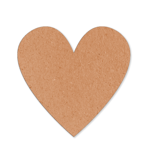 Laser machine cutout of a wooden heart shape