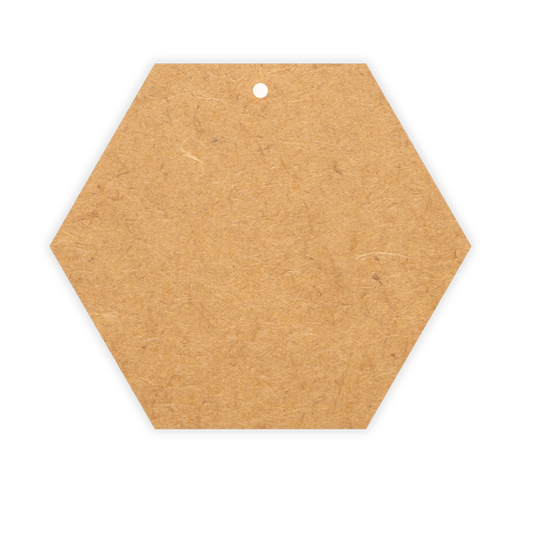 Hexagon shaped wooden gift tag