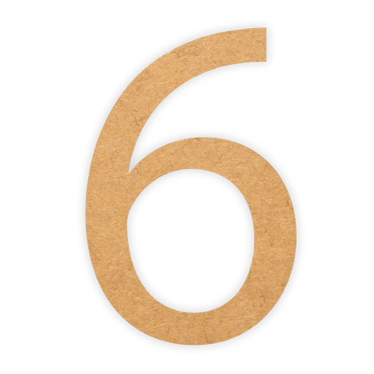 Letter 6 wood cutout