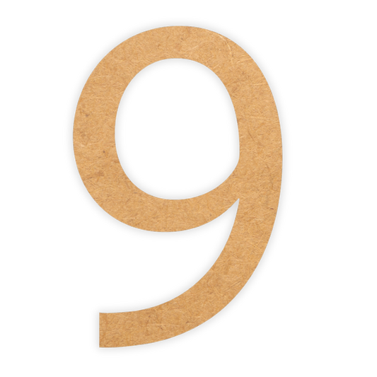 Letter 9 cut out of wood