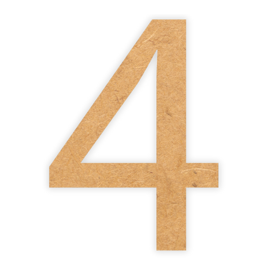 Letter 4 wooden cutout