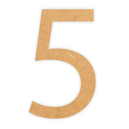 Letter 5 wooden cutout