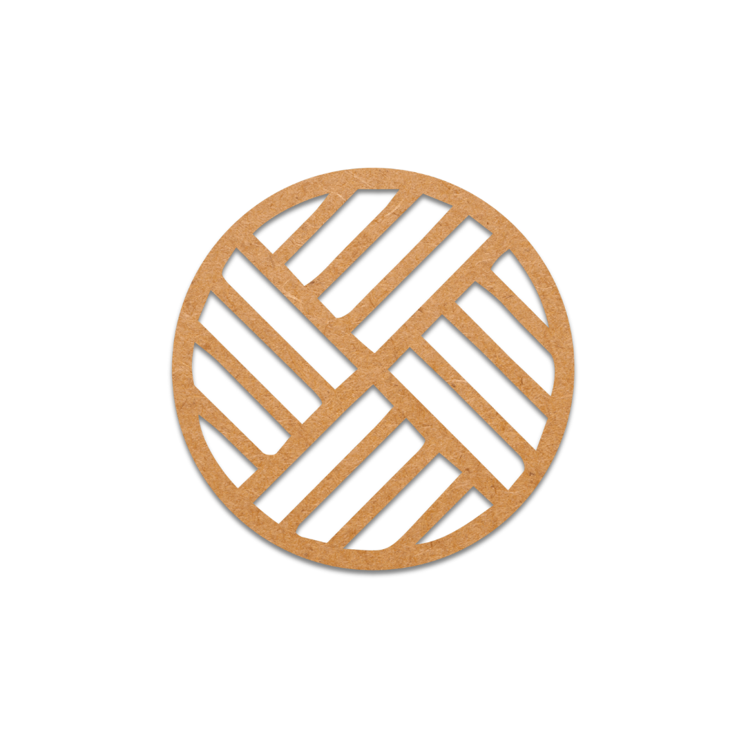 Laser cut round wood coaster for decor and crafts